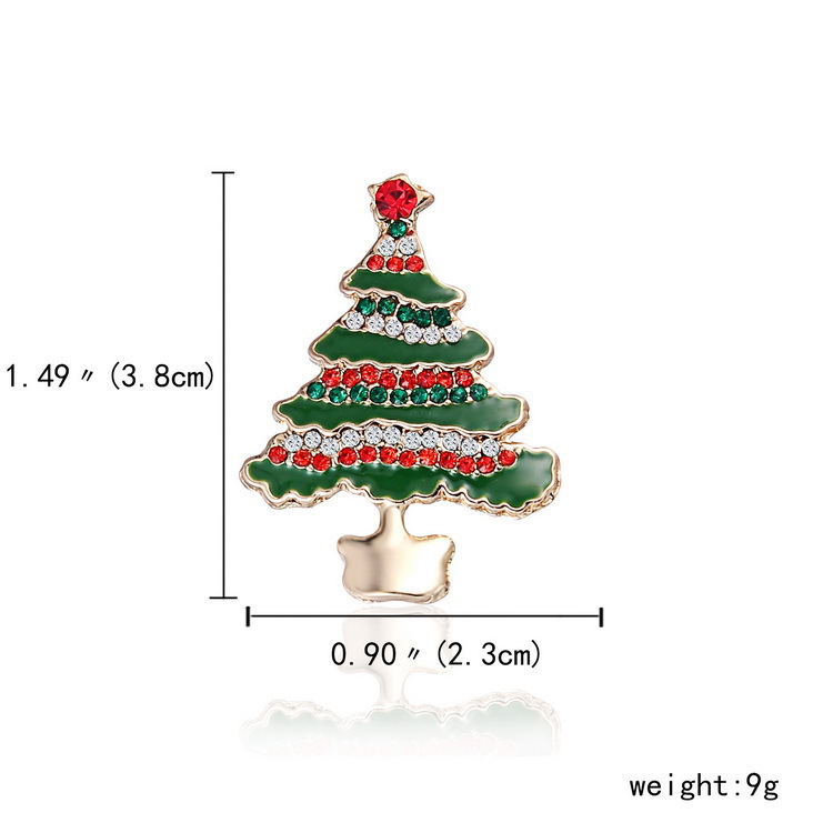 Fashion Christmas Hat Christmas Tree Santa Claus Alloy Inlay Rhinestones Women's Brooches 1 Piece display picture 8