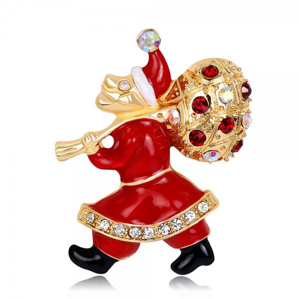 Fashion Christmas Hat Christmas Tree Santa Claus Alloy Inlay Rhinestones Women's Brooches 1 Piece display picture 12