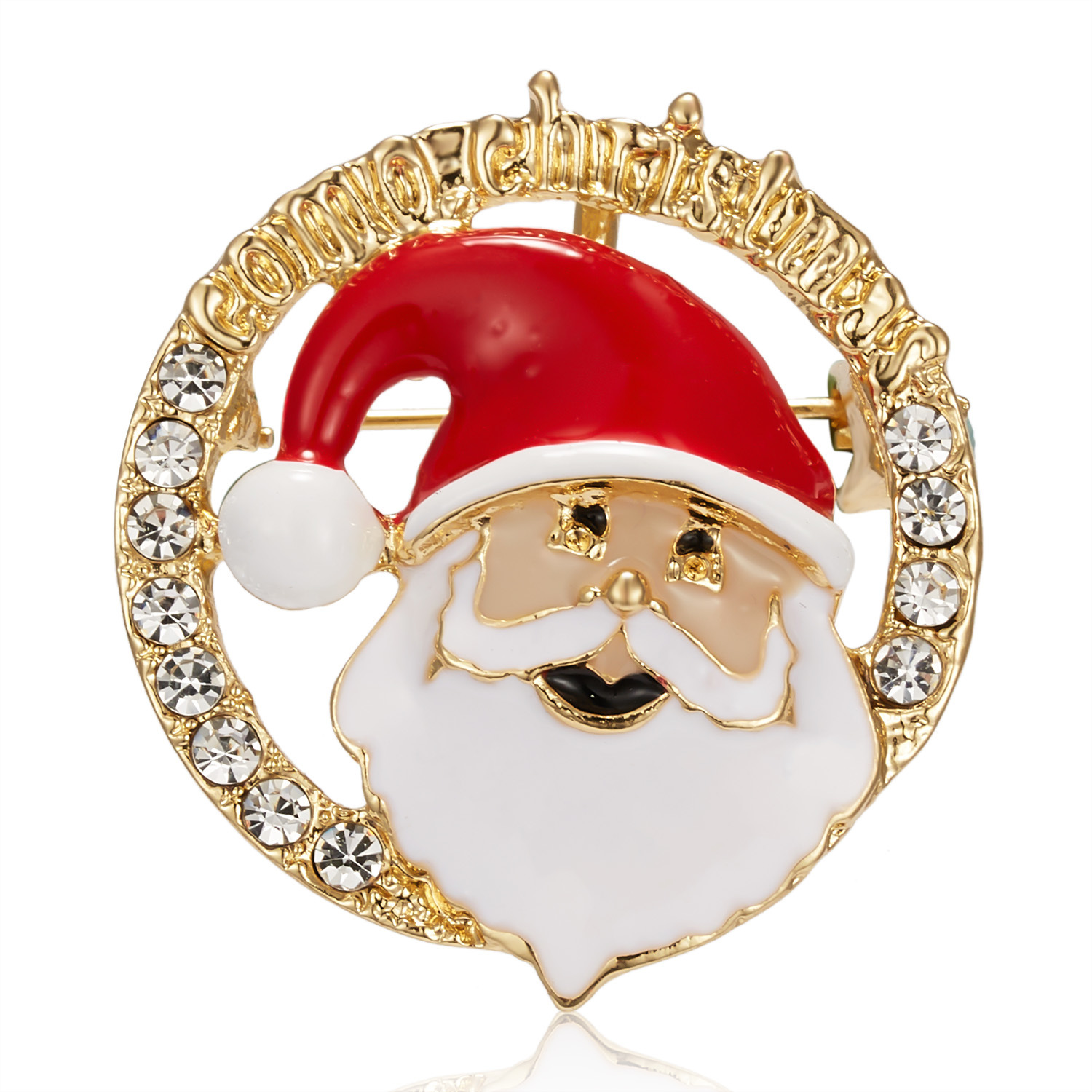 Fashion Christmas Hat Christmas Tree Santa Claus Alloy Inlay Rhinestones Women's Brooches 1 Piece display picture 14