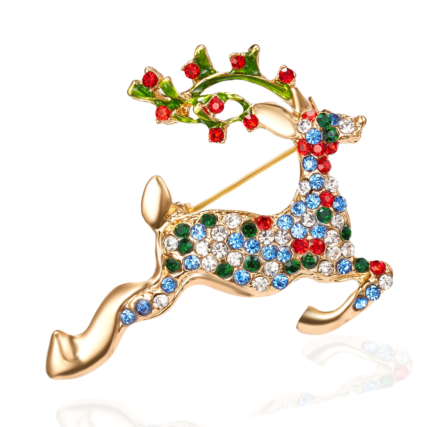 Fashion Christmas Hat Christmas Tree Santa Claus Alloy Inlay Rhinestones Women's Brooches 1 Piece display picture 15