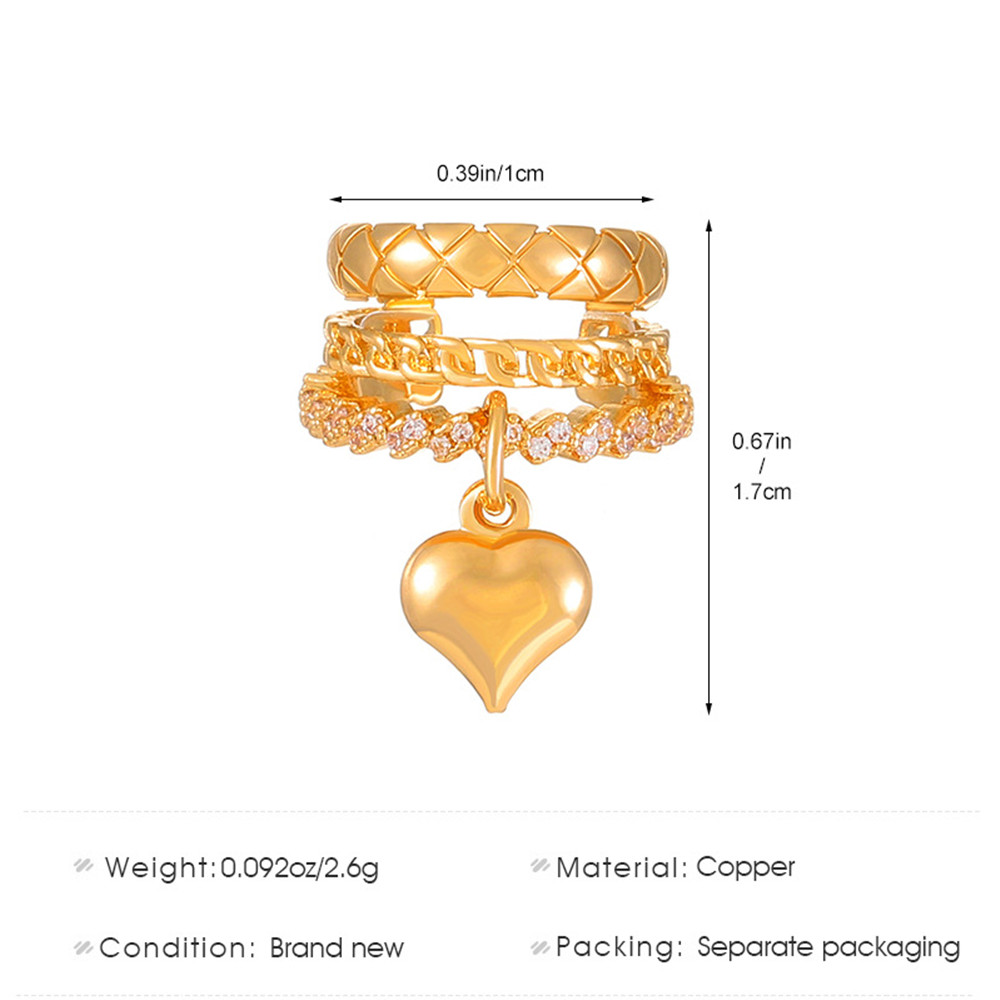 Mode Kreuzen Herzform Kupfer Überzug Künstlicher Diamant Ohrringe 1 Paar display picture 2