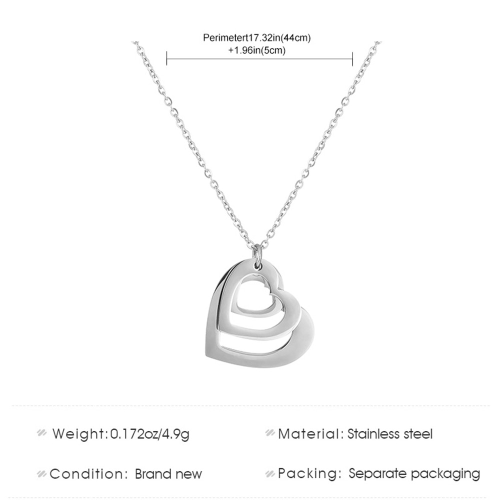 Titanium Steel Simple Style Polishing Heart Shape Necklace display picture 3
