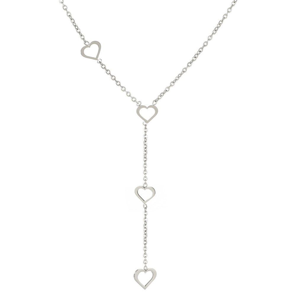 Titan Stahl Einfacher Stil Polieren Herzform Halskette display picture 7