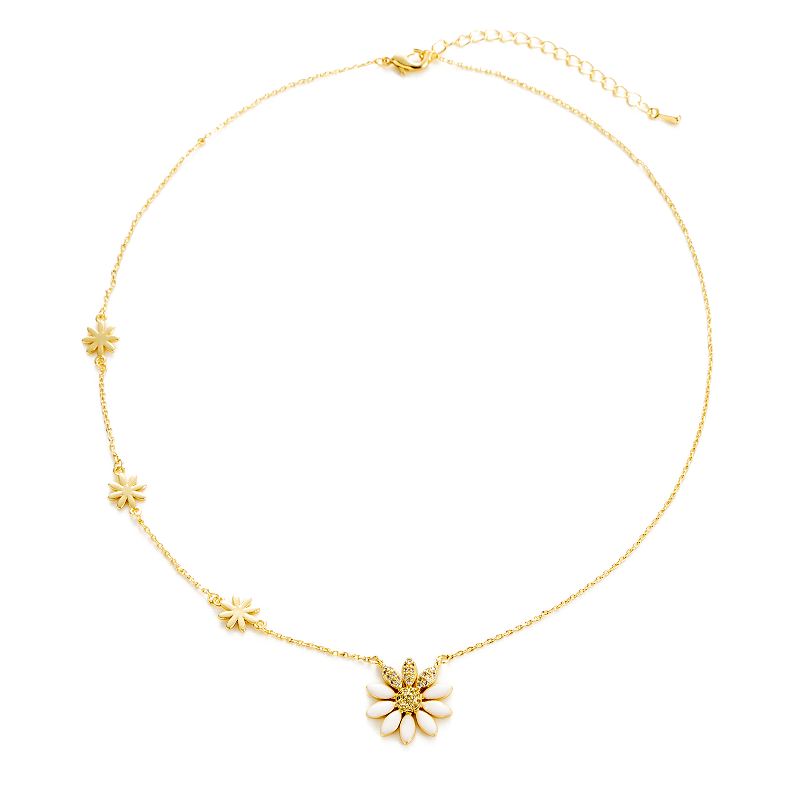 Fashion Devil's Eye Flower Copper Plating Inlay Gem Zircon Pendant Necklace 1 Piece display picture 4