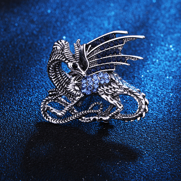 Fashion Dragon Alloy Inlay Artificial Rhinestones Unisex Brooches display picture 3