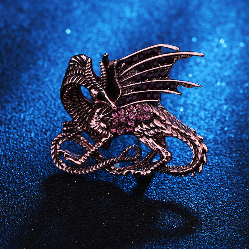 Fashion Dragon Alloy Inlay Artificial Rhinestones Unisex Brooches display picture 4