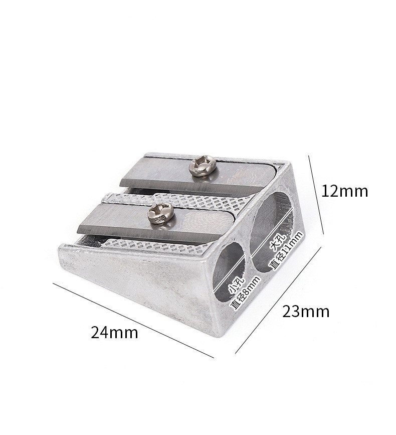 Fashion Double Hole Bevel Aluminum Alloy Pencil Sharpener 1 Piece display picture 2