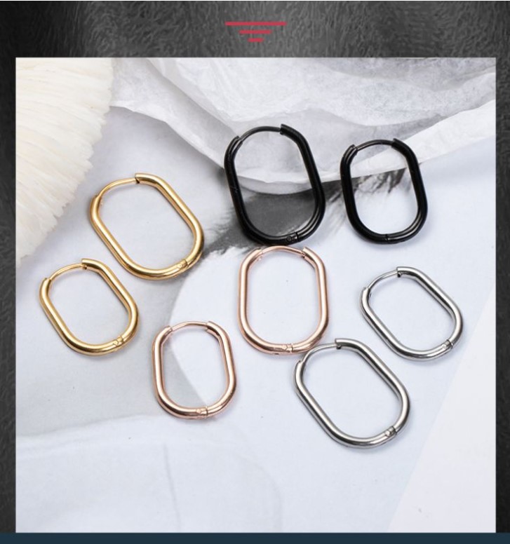 Simple Style U Shape Stainless Steel Polishing Plating Earrings 1 Pair display picture 4