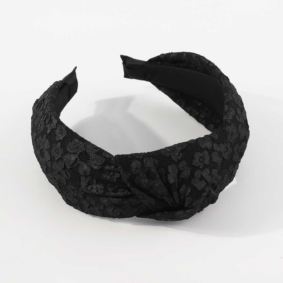 Fashion Solid Color Flower Cloth Knot Lace Hair Band 1 Piece display picture 3