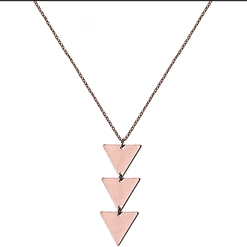 Simple Style Triangle Copper Plating Pendant Necklace 1 Piece display picture 5