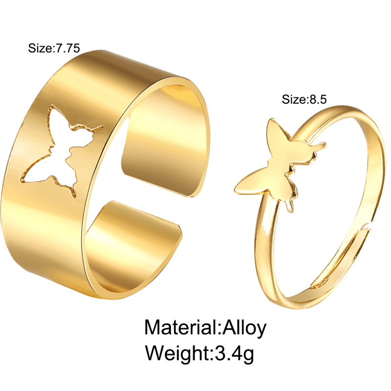 Fashion Butterfly Alloy Plating Couple Rings display picture 8