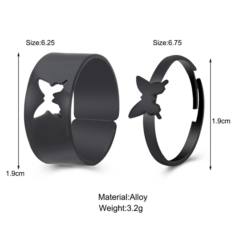 Fashion Butterfly Alloy Plating Couple Rings display picture 9