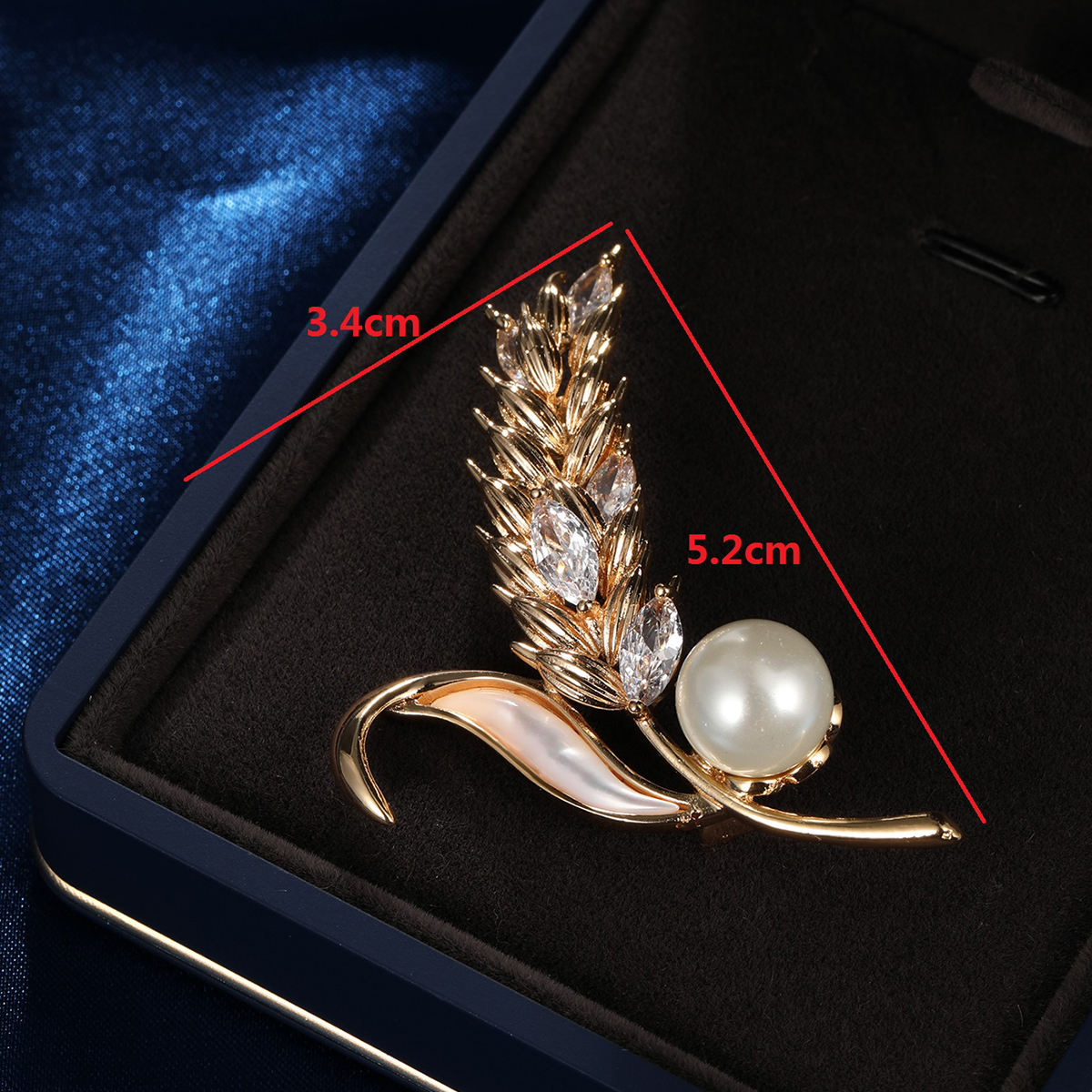 Elegant Korn Künstliche Perle Kupfer Überzug Hülse Zirkon Unisex Broschen display picture 1