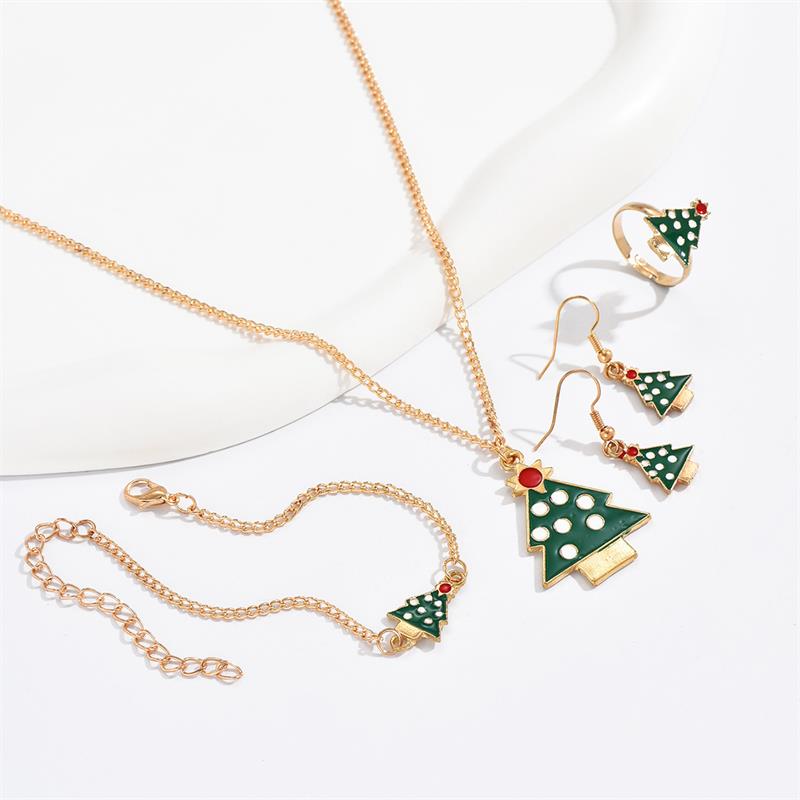 Cute Cartoon Alloy Stoving Varnish Women's Rings Earrings Necklace 1 Set display picture 4