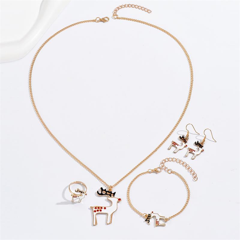Cute Cartoon Alloy Stoving Varnish Women's Rings Earrings Necklace 1 Set display picture 8
