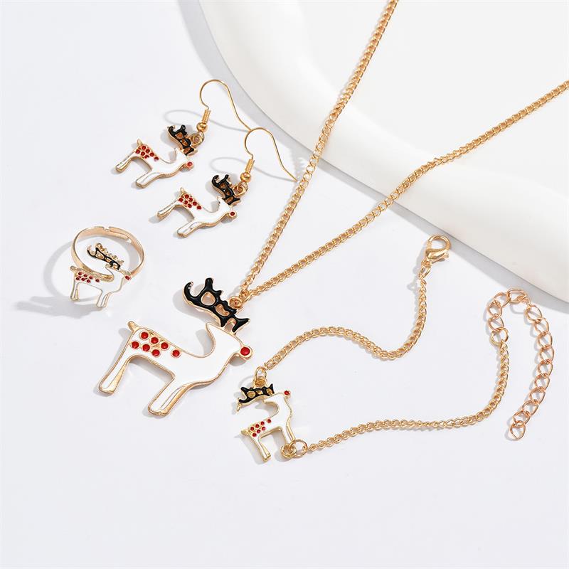 Cute Cartoon Alloy Stoving Varnish Women's Rings Earrings Necklace 1 Set display picture 9