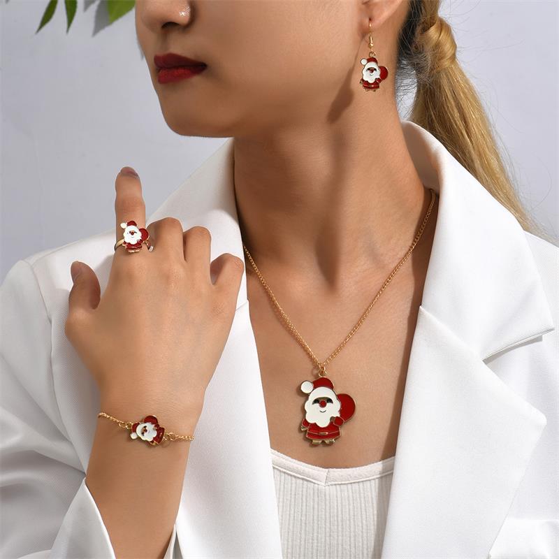 Cute Cartoon Alloy Stoving Varnish Women's Rings Earrings Necklace 1 Set display picture 10