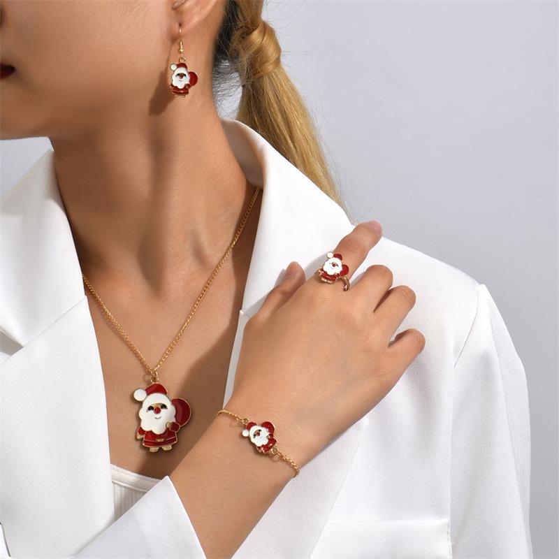 Cute Cartoon Alloy Stoving Varnish Women's Rings Earrings Necklace 1 Set display picture 11