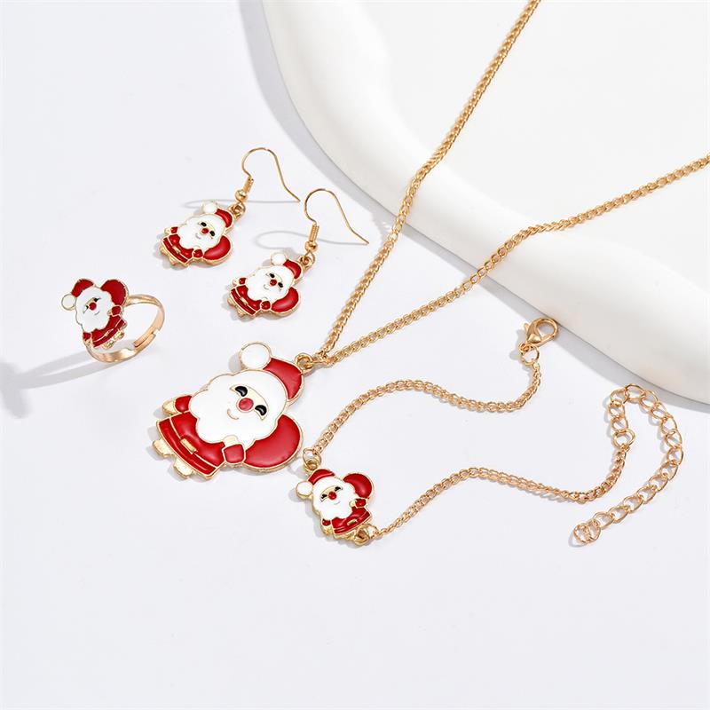 Cute Cartoon Alloy Stoving Varnish Women's Rings Earrings Necklace 1 Set display picture 12