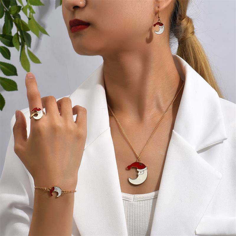 Cute Cartoon Alloy Stoving Varnish Women's Rings Earrings Necklace 1 Set display picture 16