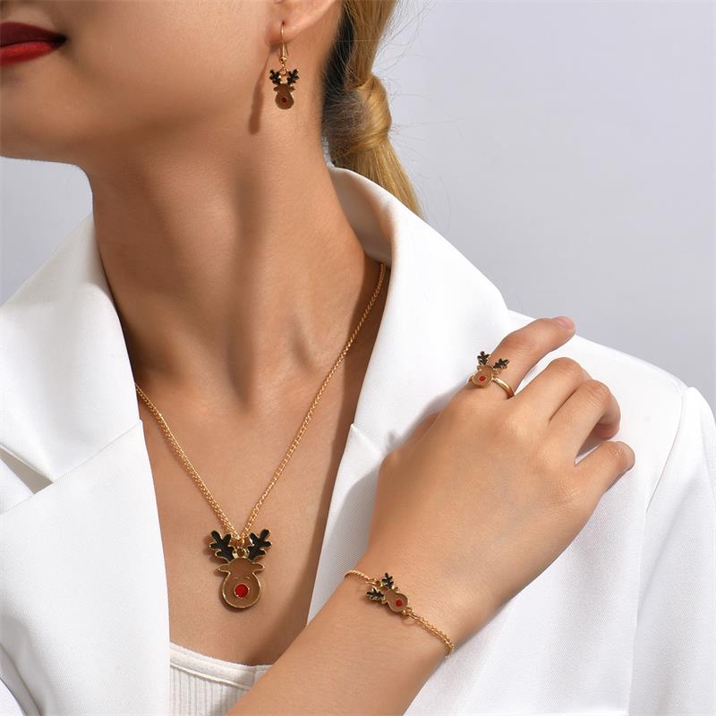 Cute Cartoon Alloy Stoving Varnish Women's Rings Earrings Necklace 1 Set display picture 24