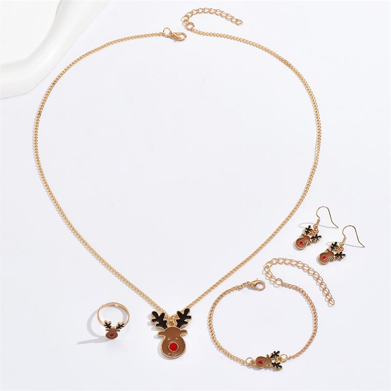 Cute Cartoon Alloy Stoving Varnish Women's Rings Earrings Necklace 1 Set display picture 27