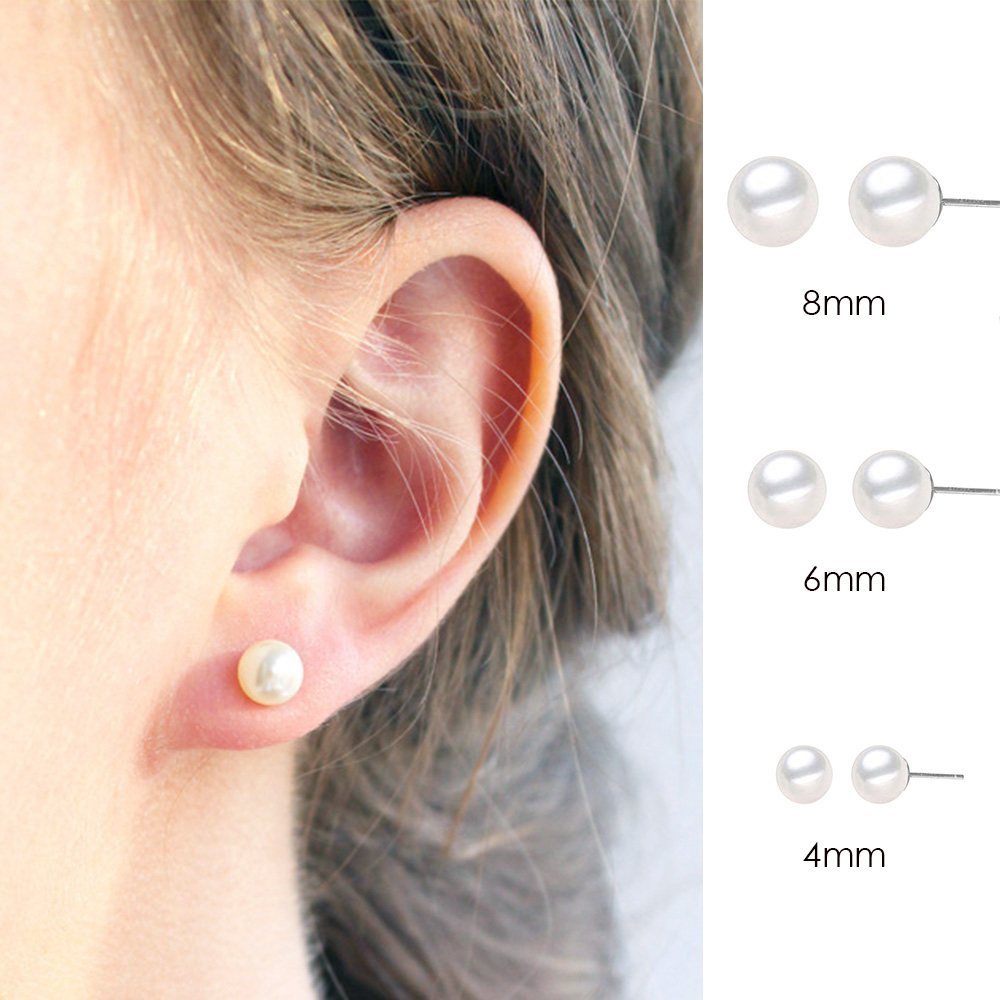 Fashion Geometric Stainless Steel Plating Artificial Pearls Ear Studs 1 Pair display picture 1