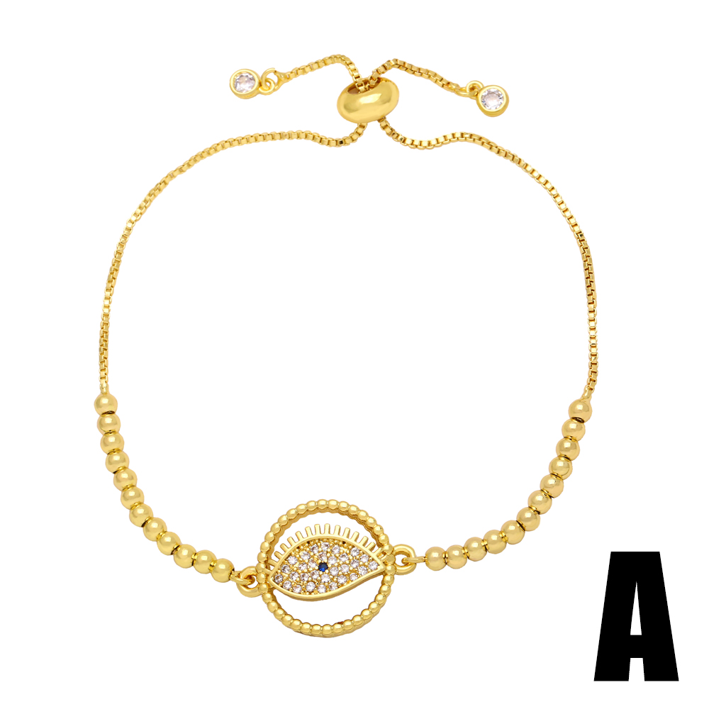 Fashion Universe Devil's Eye Tree Copper Gold Plated Zircon Bracelets 1 Piece display picture 5