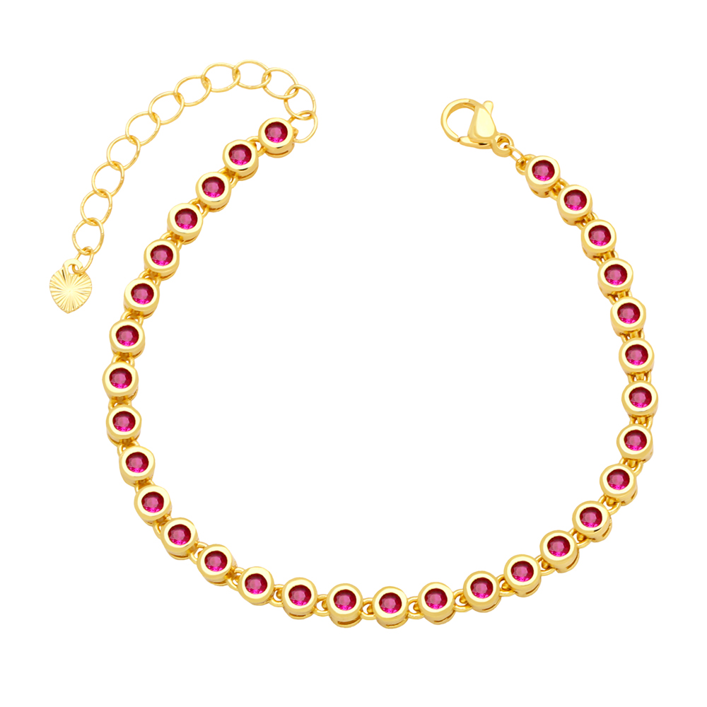 Simple Style Round Copper Gold Plated Zircon Bracelets 1 Piece display picture 7