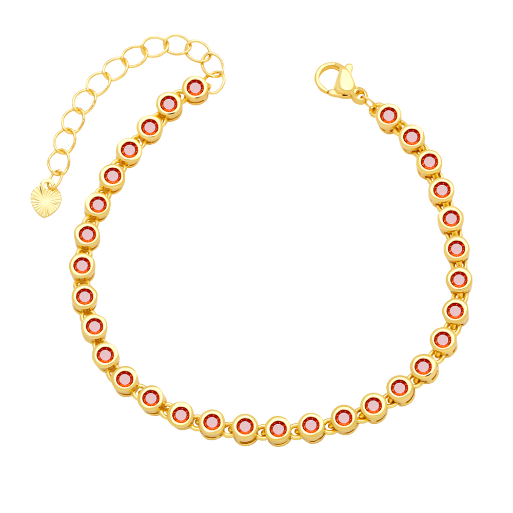 Simple Style Round Copper Gold Plated Zircon Bracelets 1 Piece display picture 9