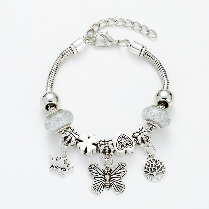 Mignon Papillon Alliage Verre Le Fer Placage Zircon Or Blanc Plaqué Femmes Bracelets display picture 8