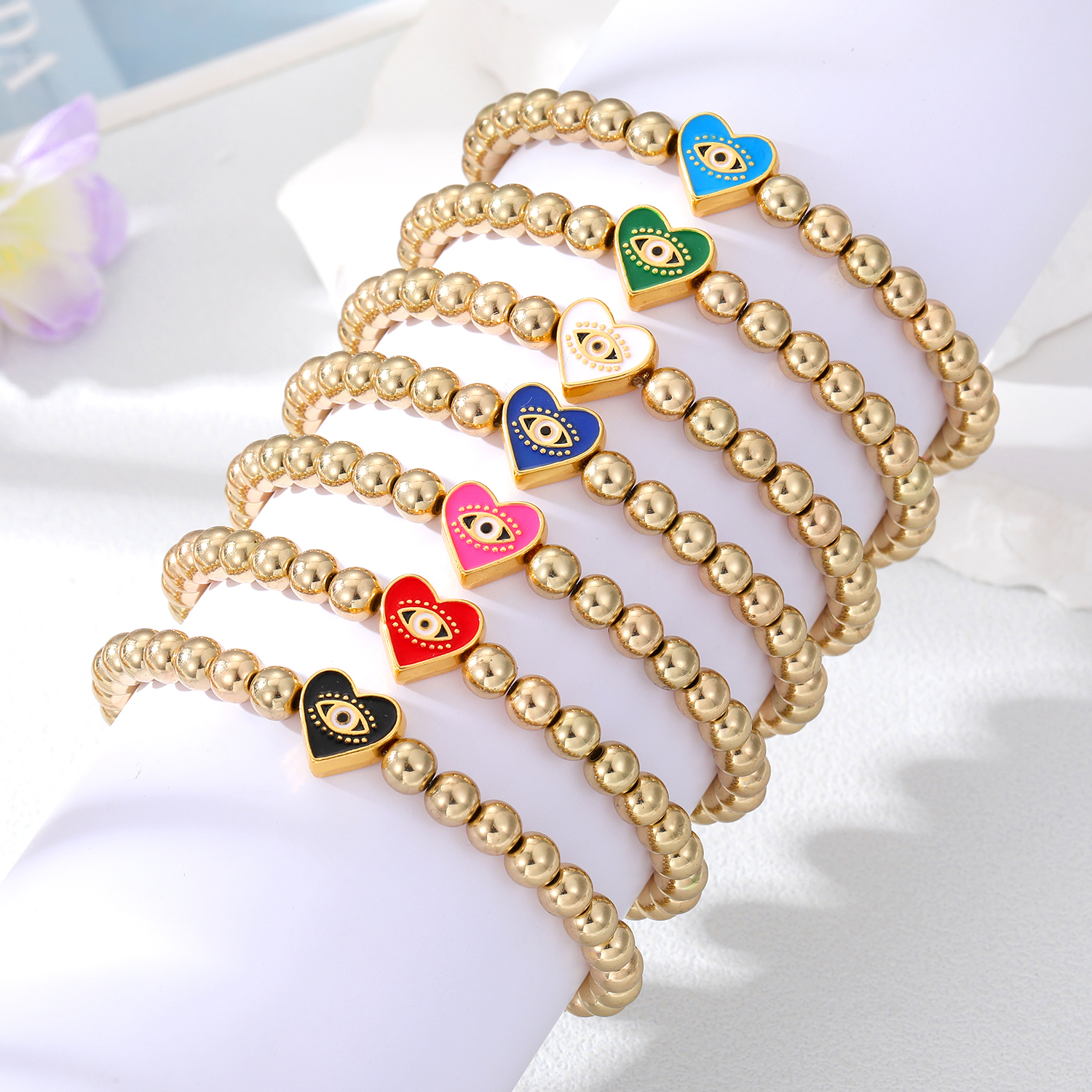 Fashion Heart Shape Alloy Beaded Women's Bracelets display picture 1