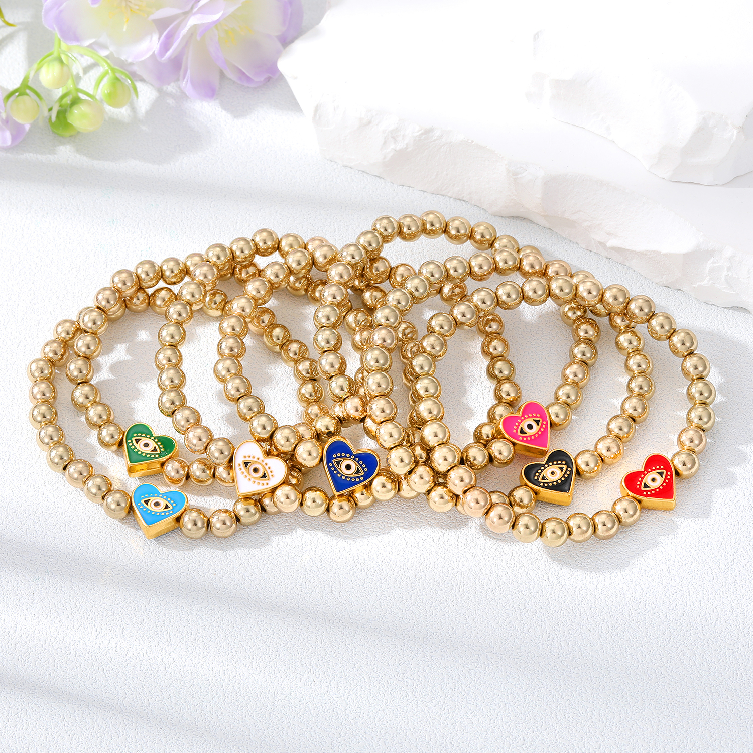 Fashion Heart Shape Alloy Beaded Women's Bracelets display picture 8