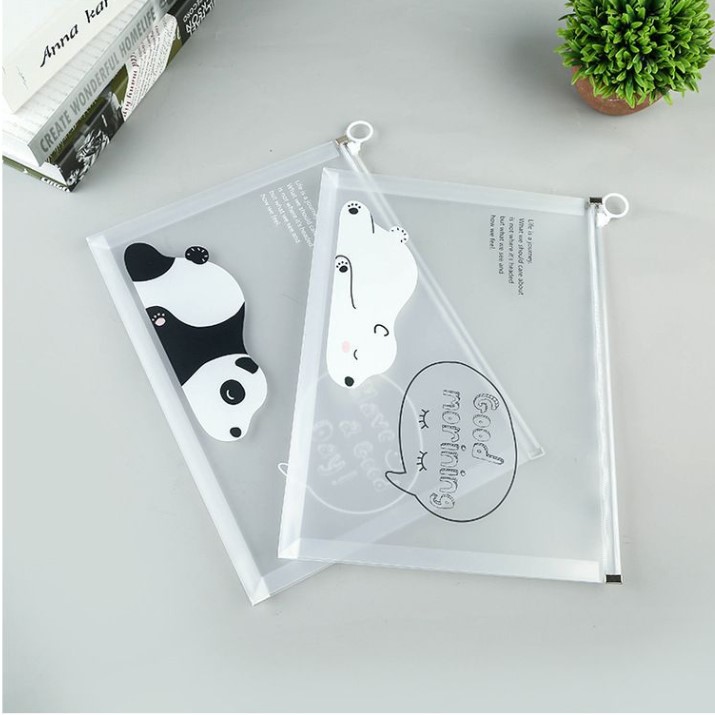 Three-dimensional Zipper Cartoon Pattern Waterproof Thickened A4 Plastic Transparent File Bag display picture 4