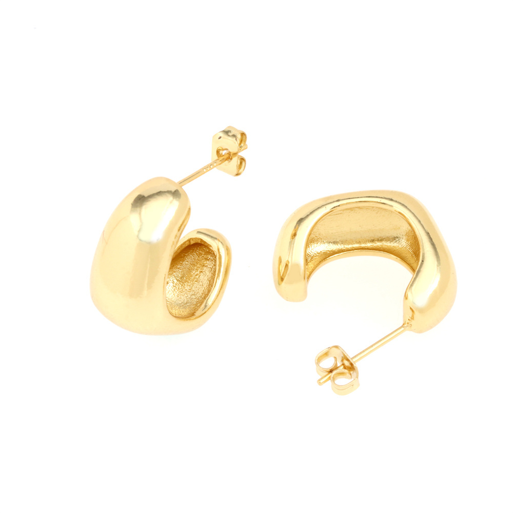 Fashion Irregular Copper Gold Plated Ear Studs 1 Pair display picture 5