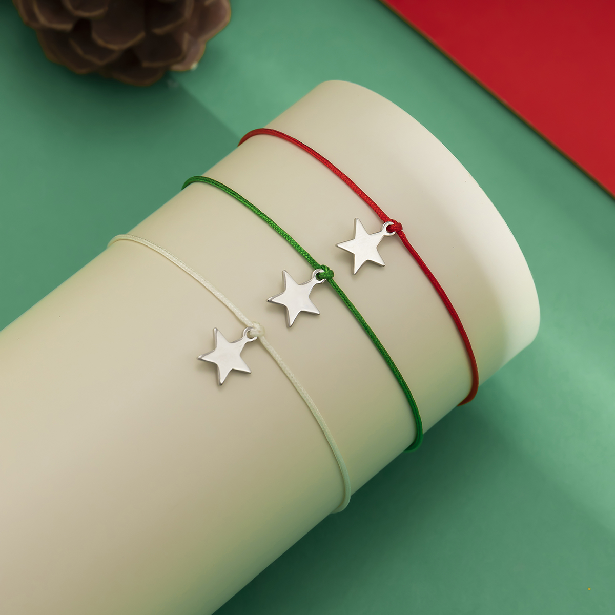 Cute Christmas Tree Snowman Snowflake Imitation Pearl Alloy Wax Line Enamel Braid Christmas Women's Bracelets display picture 8