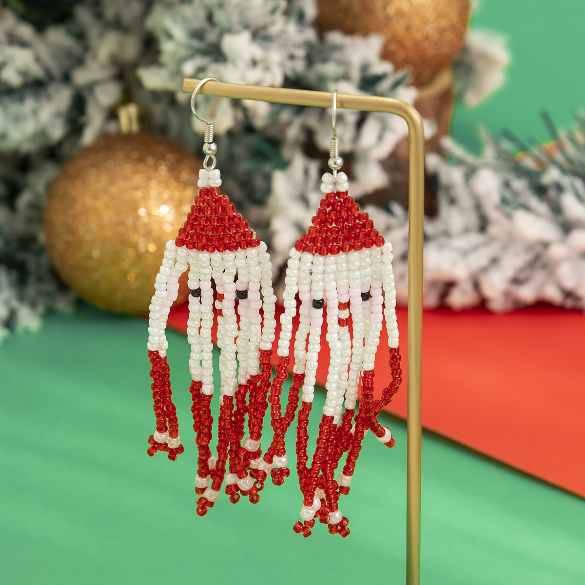 Fashion Christmas Tree Snowflake Elk Alloy Beaded Enamel Inlay Rhinestones Pearl Women's Drop Earrings 1 Pair display picture 15