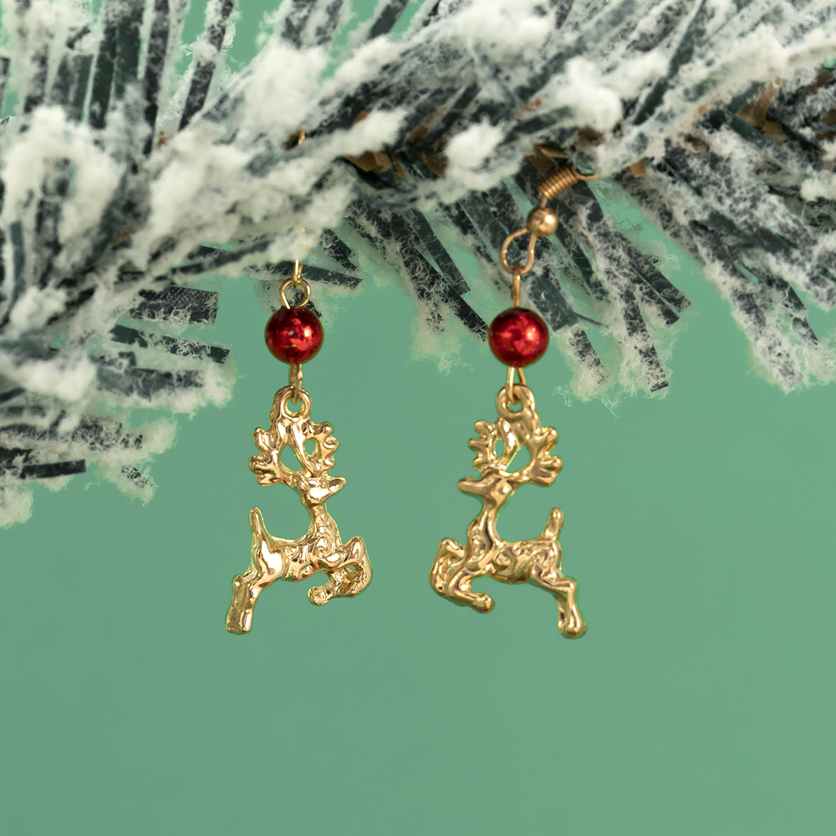 Fashion Christmas Tree Snowflake Elk Alloy Beaded Enamel Inlay Rhinestones Pearl Women's Drop Earrings 1 Pair display picture 52