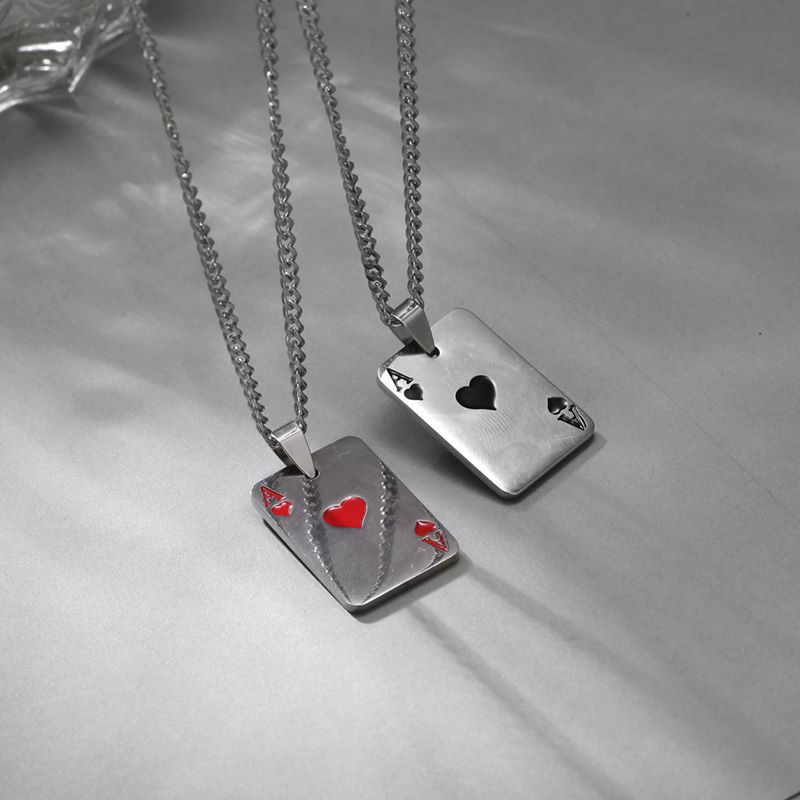 Hip-hop Poker Stainless Steel Plating Pendant Necklace 1 Piece display picture 2