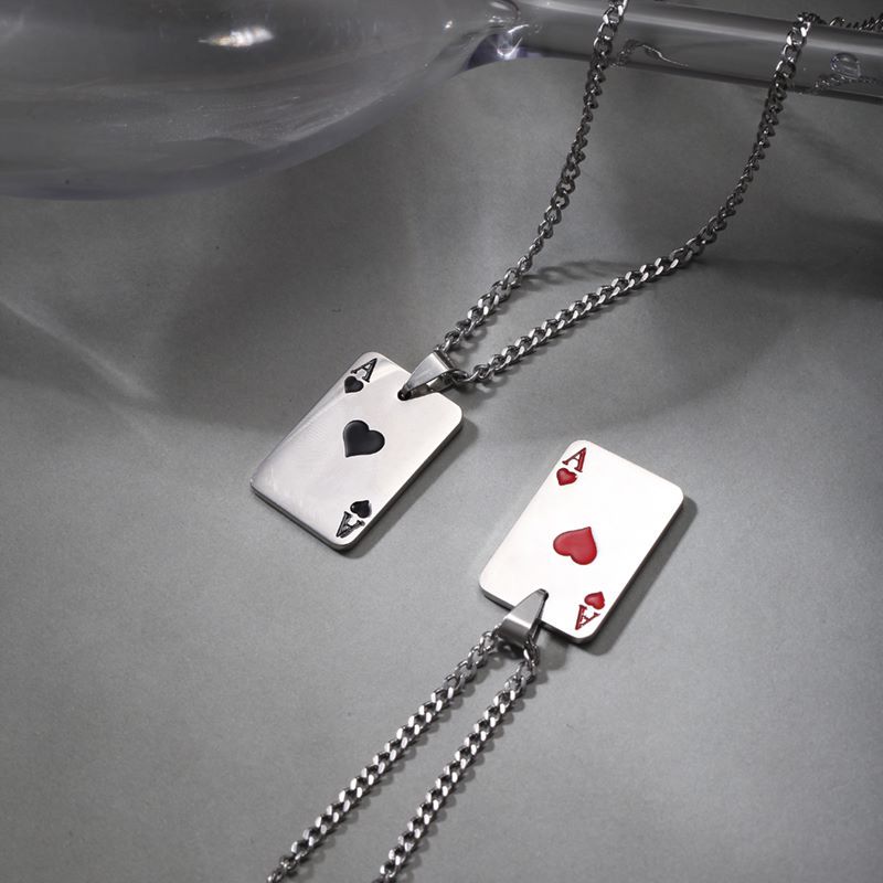 Hip-hop Poker Stainless Steel Plating Pendant Necklace 1 Piece display picture 3