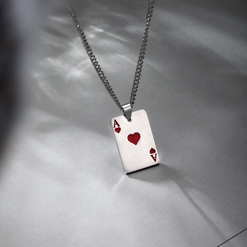 Hip-hop Poker Stainless Steel Plating Pendant Necklace 1 Piece display picture 4