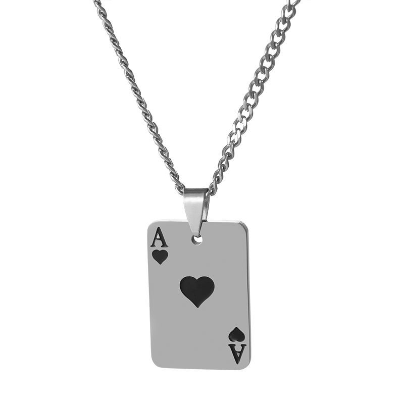 Hip-hop Poker Stainless Steel Plating Pendant Necklace 1 Piece display picture 7