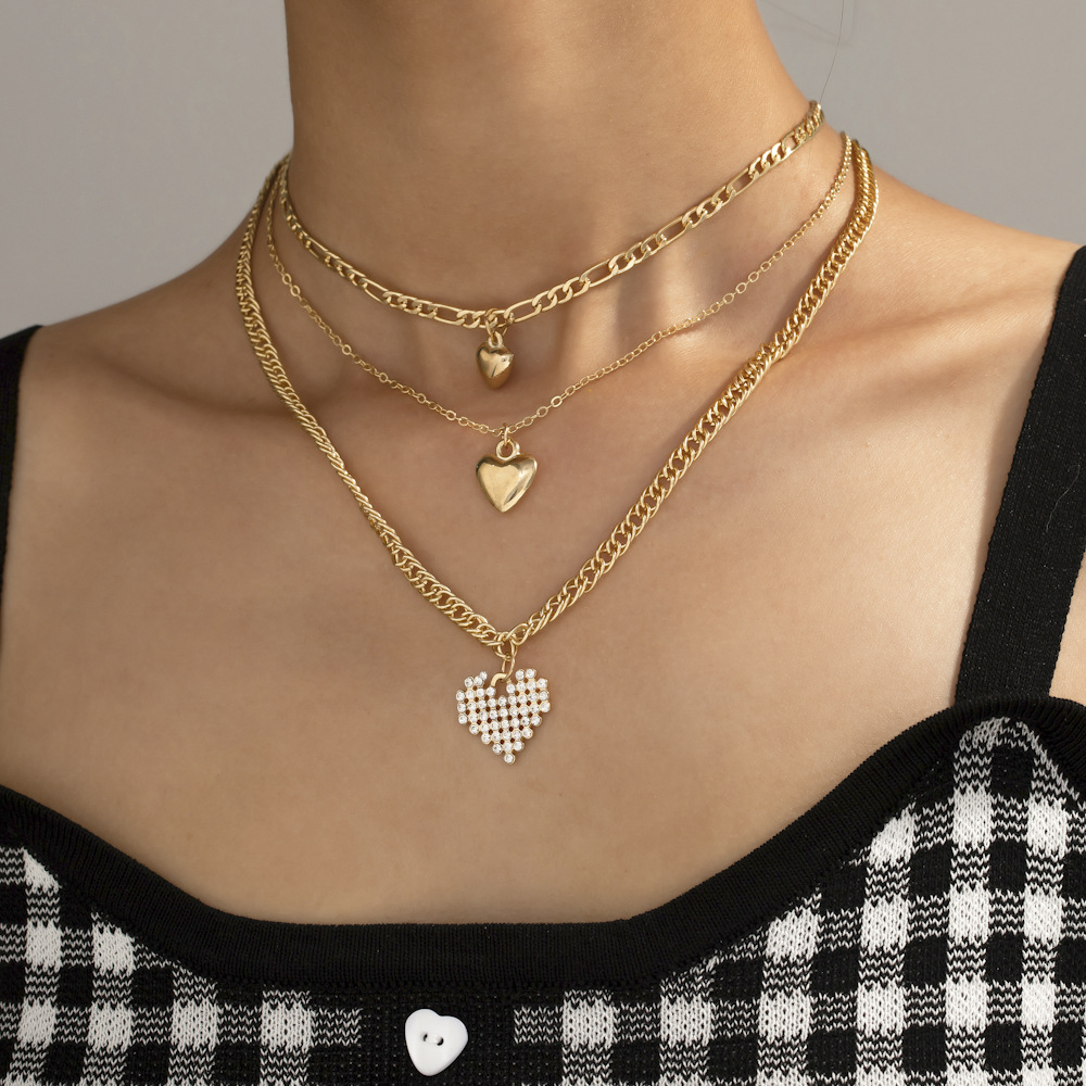 Fashion Star Heart Shape Lightning Alloy Plating Inlay Rhinestones Women's Layered Necklaces 1 Piece display picture 1