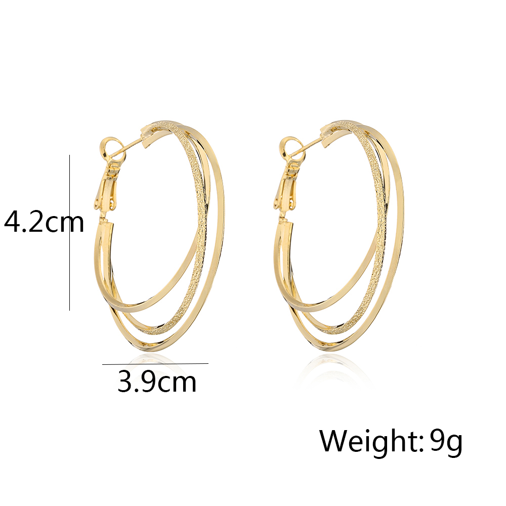 Fashion Circle Copper Gold Plated Hoop Earrings 1 Pair display picture 6