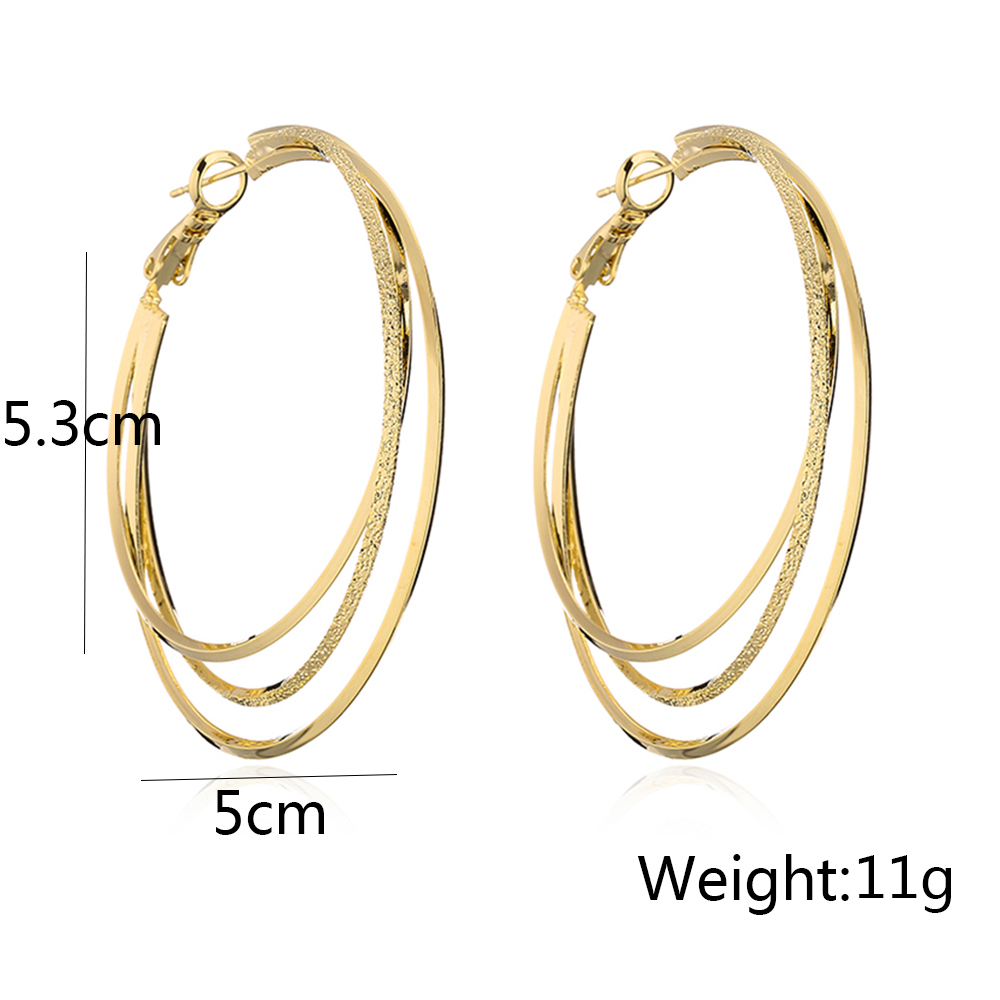 Fashion Circle Copper Gold Plated Hoop Earrings 1 Pair display picture 5