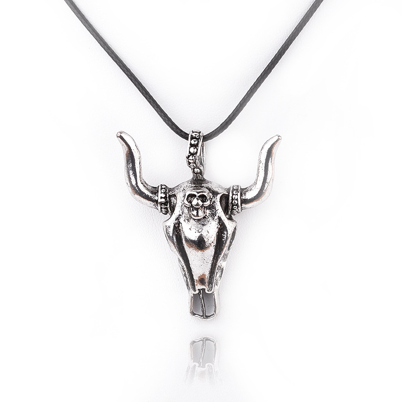 Vintage Style Bull Head Alloy Plating Unisex Pendant Necklace display picture 5