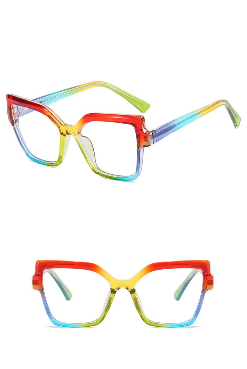 Fashion Color Block Ac Cat Eye Full Frame Optical Glasses display picture 4