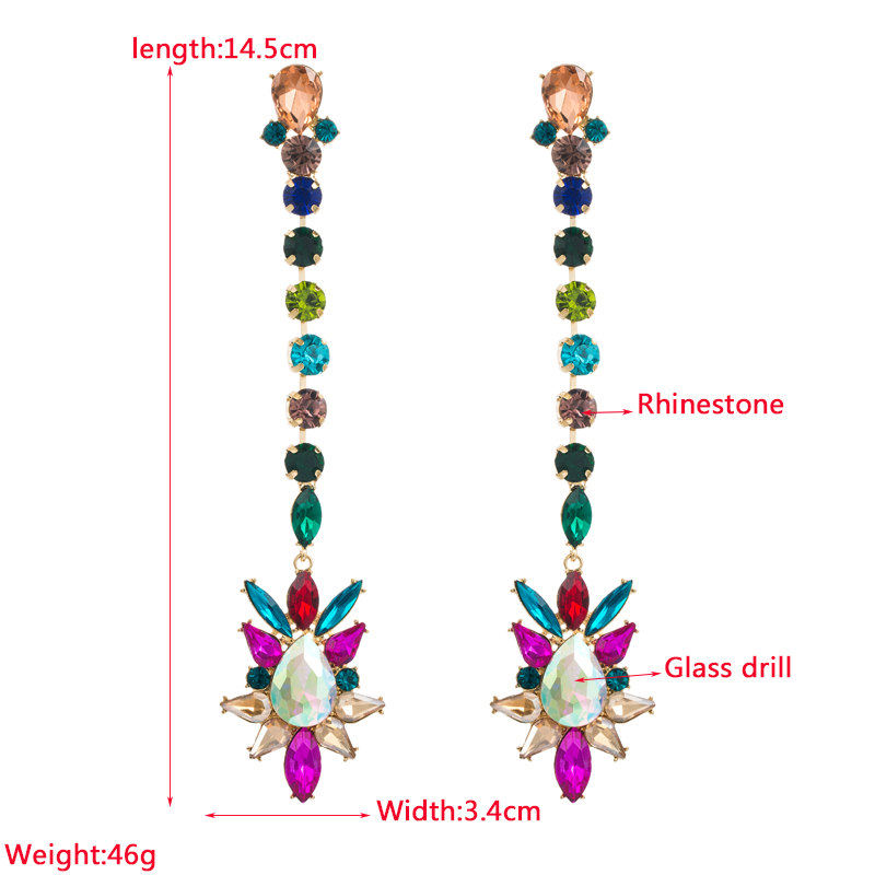 Vintage Style Flower Alloy Inlay Rhinestones Women's Drop Earrings 1 Pair display picture 1