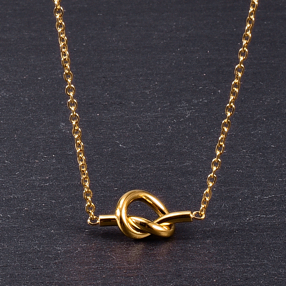 Simple Style Knot Titanium Steel Gold Plated Pendant Necklace 1 Piece display picture 9