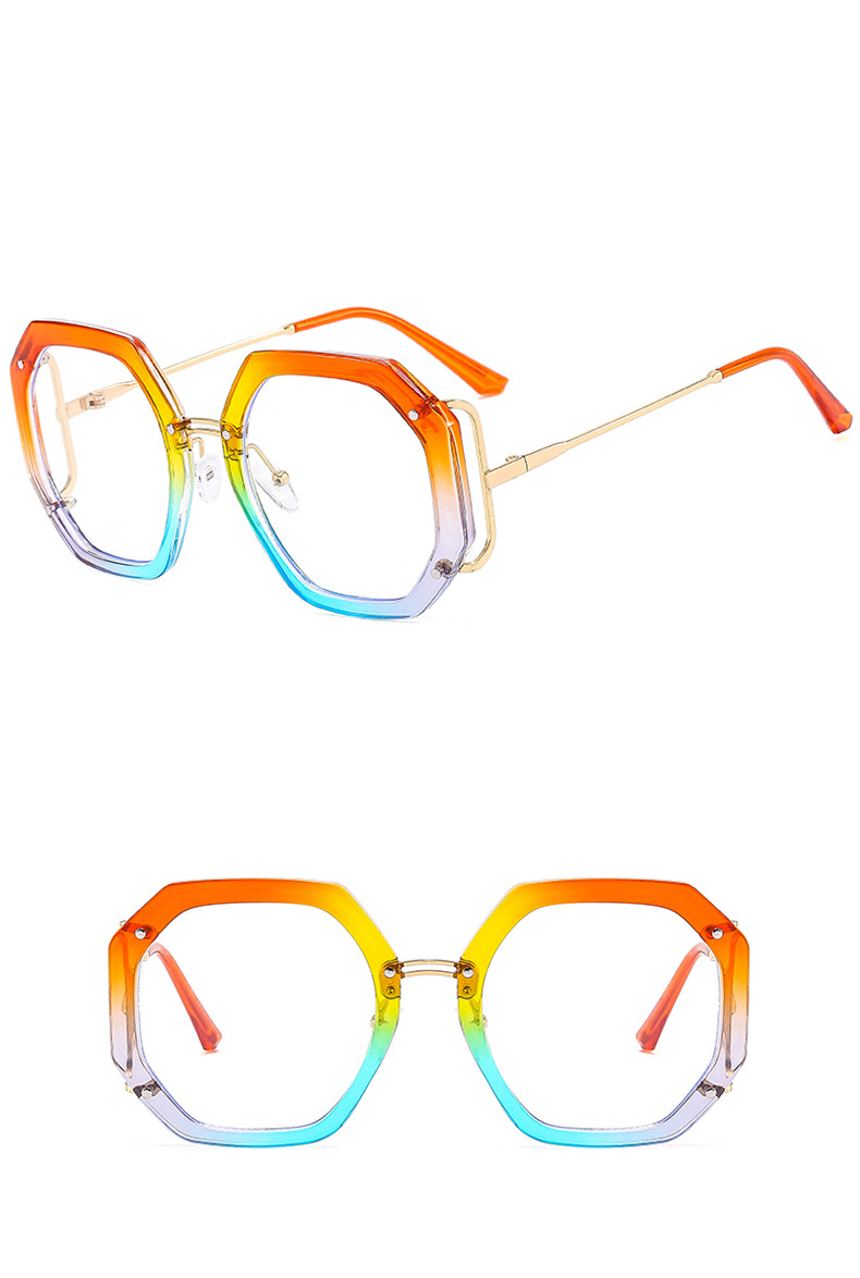 Mode Couleur Unie Ca Polygone Plein Cadre Optique Lunettes display picture 7